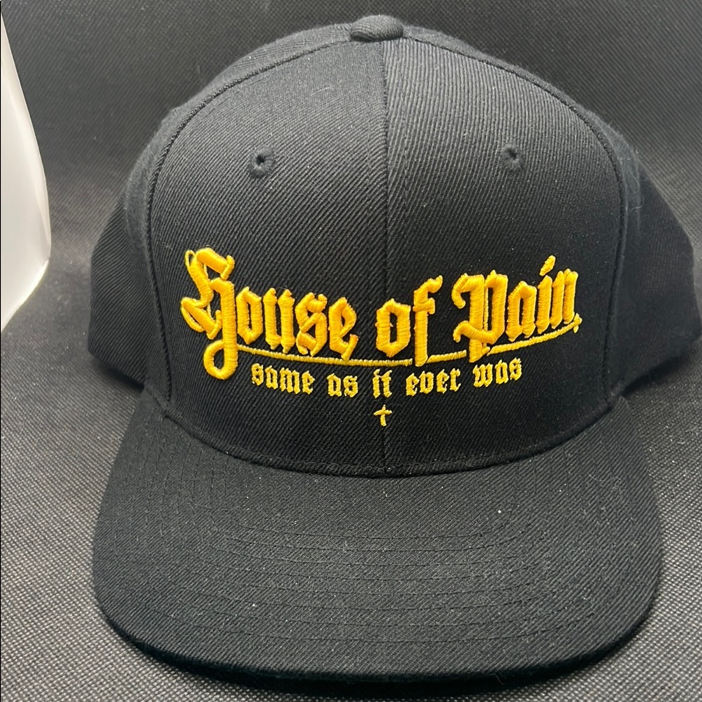 Black House of Pain Cap with Yellow Embroidery